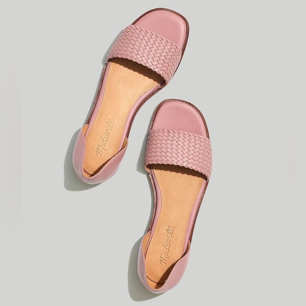 Madewell Woven D’Orsay Flats in Leather in Warm Thistle Size 6.5